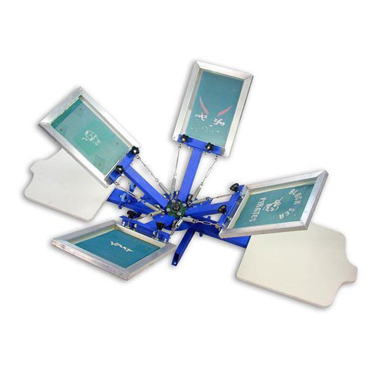 简易型实用四色双工位丝印机 四色丝网印花机 4色丝印机