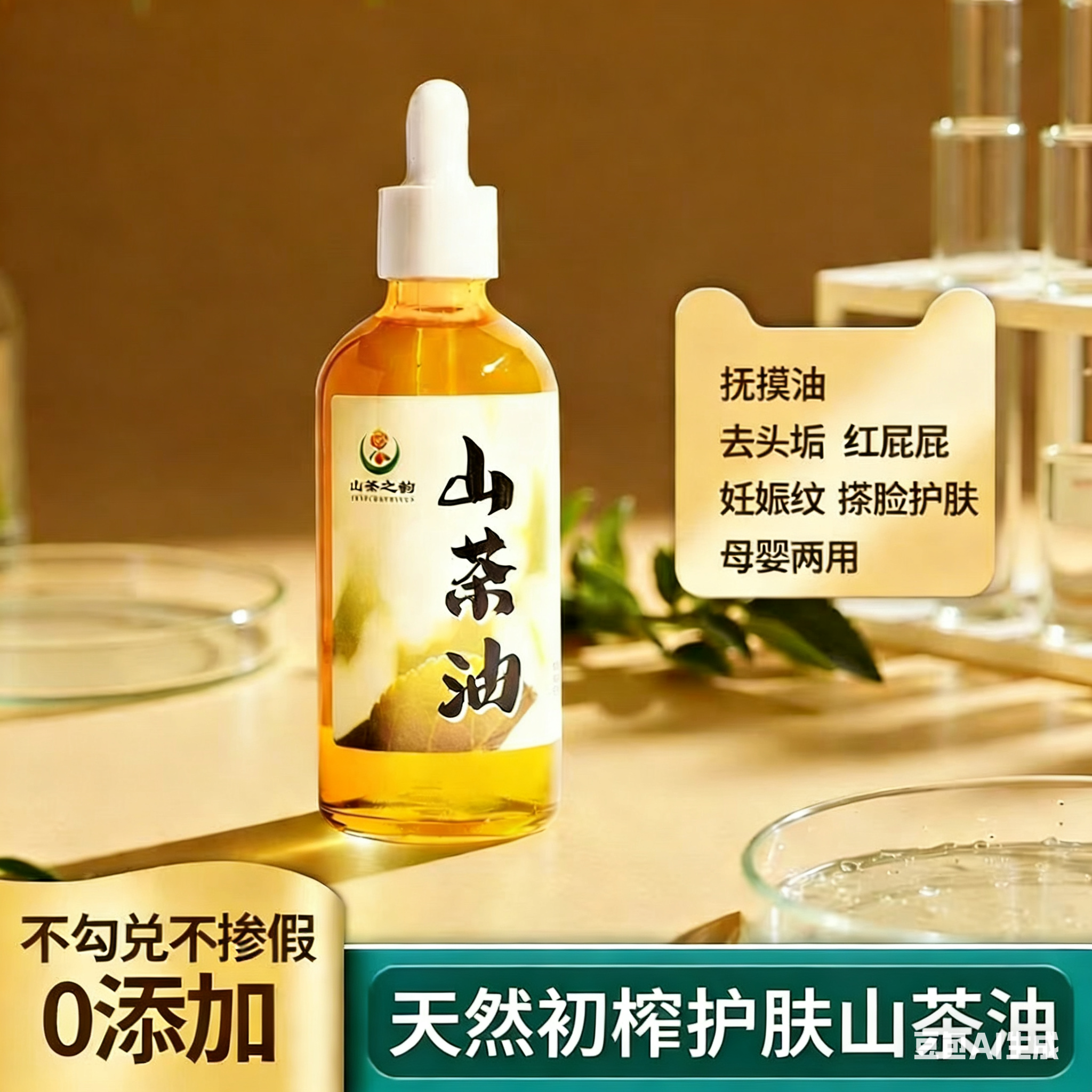 100ml物理冷榨护肤护发专用三年老茶油宝宝孕妇可用月子油