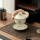 Бежевая печь Ru Sancai с крышкой из керамики ручной работы, бытовая одноразовая негорячая чаша для чая, рукописный заказной чайный подарок высокого класса mini 3
