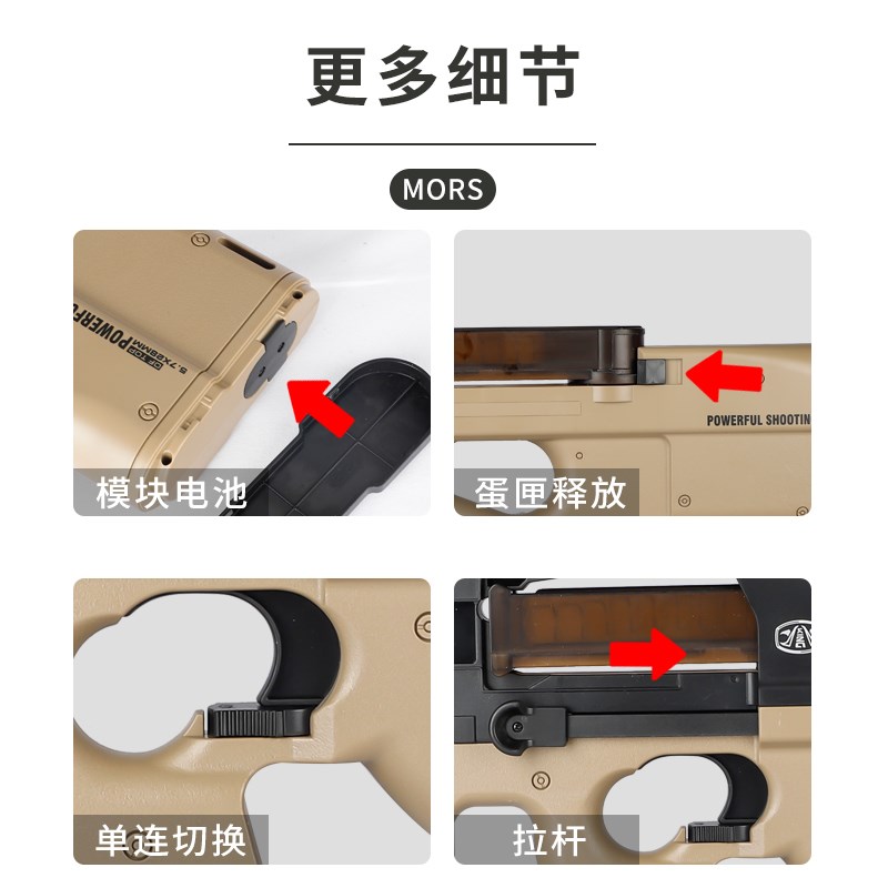 乐辉P90冲锋抢全自动手自一体电动连发 仿真儿童软弹枪男孩子玩具