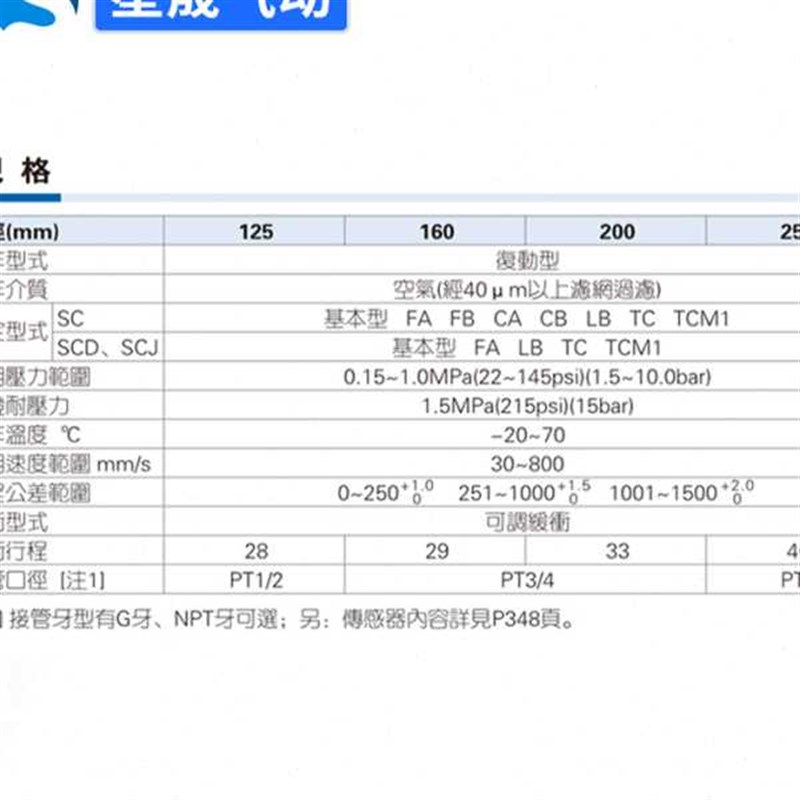 SC100X300S亚德客型标准气缸SC250-50铝合金大缸径拉杆气缸