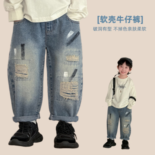 【悠悠童话】男童裤子春秋款儿童牛仔裤2026新款春装长裤子韩版潮