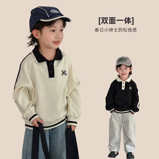【悠悠童话】儿童POLO衫长袖T恤2026新款春装男童上衣洋气童装t恤