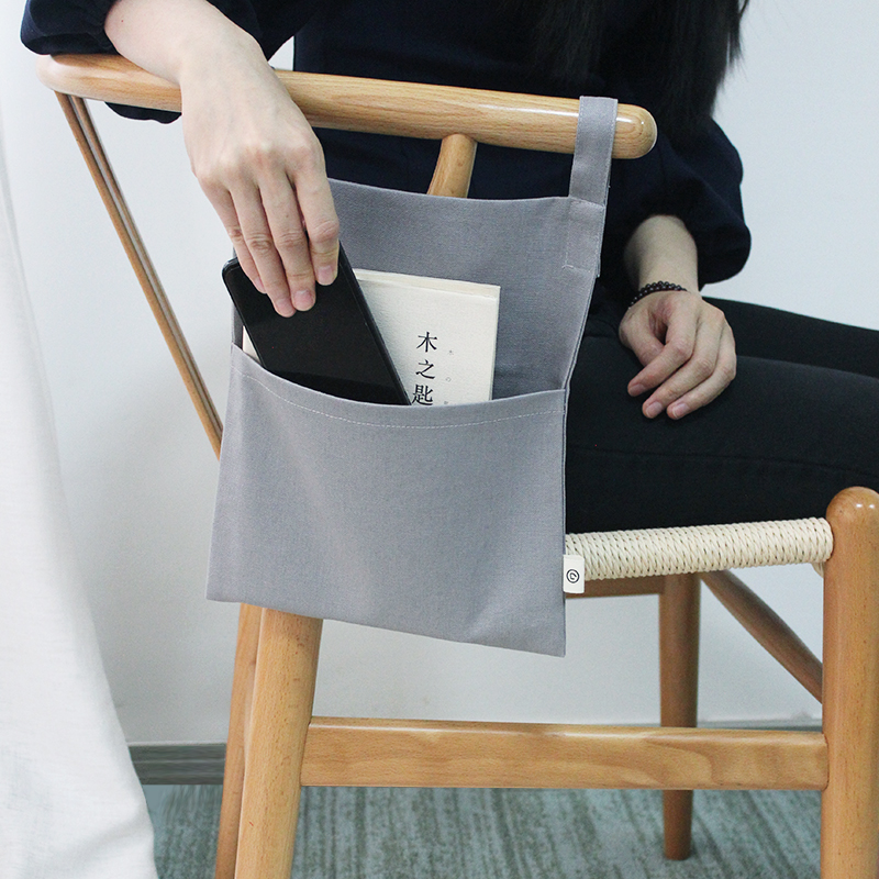 椅子挂袋宿舍床头扶手悬挂魔术贴布艺置物袋手机袋挂式收纳本