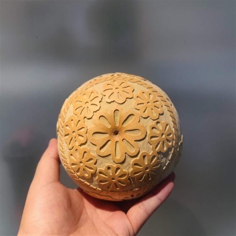 天然葫芦花蓝摆件玄关家居中式桌面创意礼品定制手工雕刻