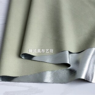 中厚 金属贴膜 亮银色PU皮革面料 机车服装软包硬包装修仿皮布料