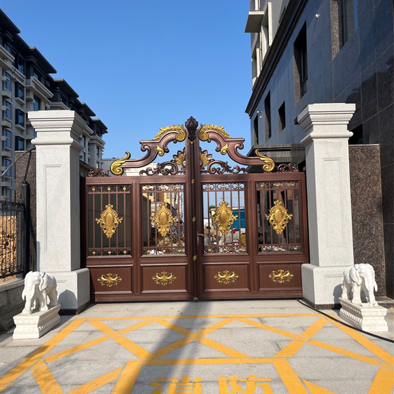 大理石门柱别墅石雕大门柱子门口庭院社区欧式装饰罗马柱户外石柱