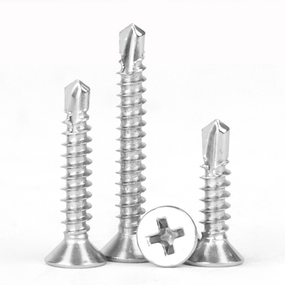 沪心410不锈钢十字沉头钻尾螺丝自攻自钻平头燕尾丝彩色钢瓦钉M4.