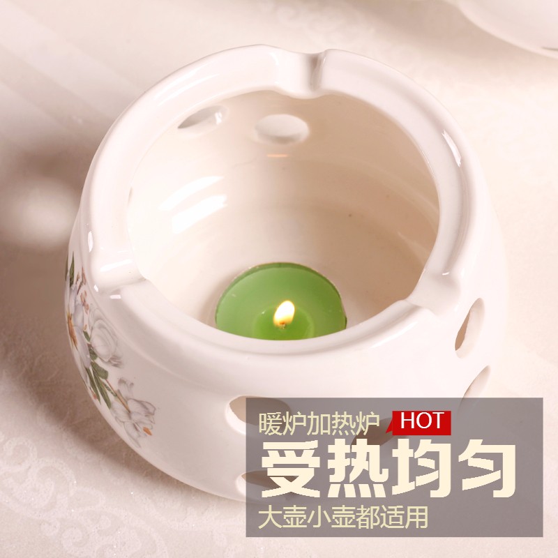 韩式陶瓷花草茶具耐热花茶壶蜡烛炉泡茶加热底座煮水果酒精炉