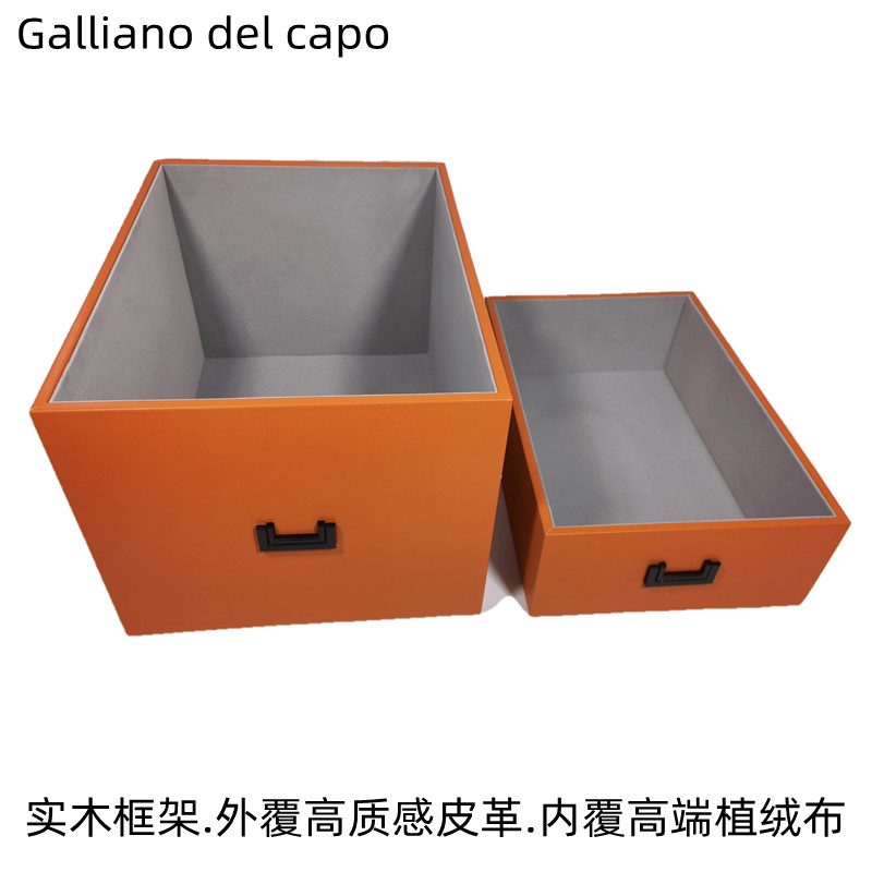 定制抽屉式皮革收纳箱衣帽间衣柜衣物储物盒隔断置物架收纳整理框