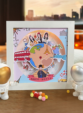时光独白立体音乐旋转相框情侣一周年闺蜜七夕创意纪念教师节礼物