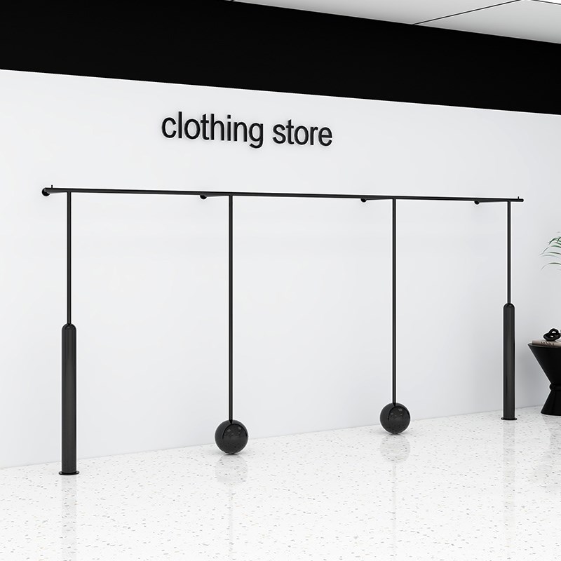 服装店上墙壁挂式衣架展示架男女装店陈列衣杆货架墙上挂衣服架子