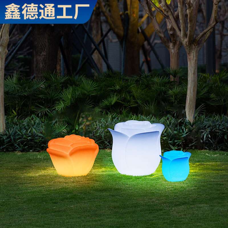 户外草坪灯小区造景玫瑰花灯景区园林景观灯太阳能装饰灯超亮