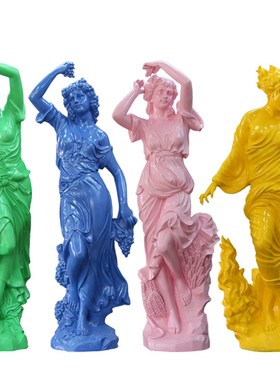 欧式落地摆件大人物玻璃钢雕塑艺术花园装饰石膏像婚庆四季天使