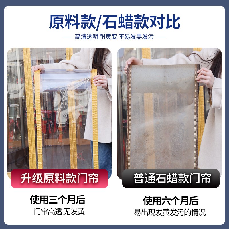 空调磁吸门帘店铺商场超市高透明塑料pvc软门帘隔断帘防冷气