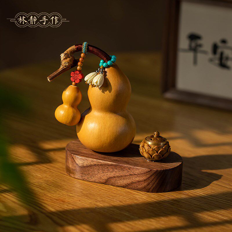 天然葫芦汽车中控台摆件定制刻字创意家居香薰桌面装饰品礼物