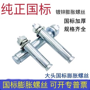 国标膨胀螺丝加长外膨胀螺栓超长铁涨管螺丝镀锌金属胀栓M8M10M12