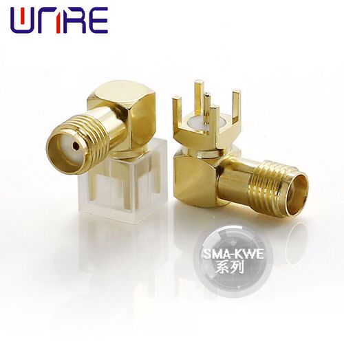 SMA-KWE系列高频头天线座加长外螺内孔 全新射频连接器直角弯头