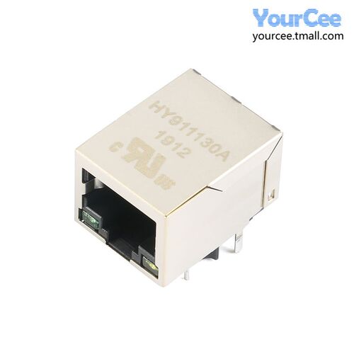 原装 HY911130A RJ45单口插座 带灯 1000Base-T WiFi网络连接器