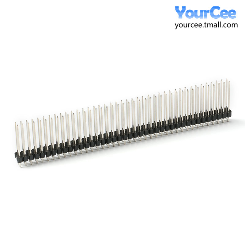 2.54MM间距 1*40/2*40 单/双排针直针插针镀金长排针铜针连接器