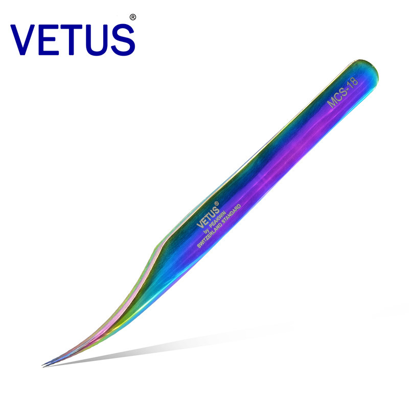 VETUS 炫彩美妆美睫镊子MCS-18海豚夹(122mm)优质不锈钢防酸碱