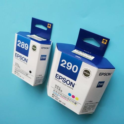适用原装爱普生黑色289 彩色290墨盒 WF-100 110打印机 墨水 套装