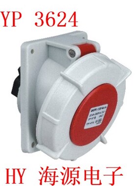 威浦 weipu工业插座TYP3619 4芯 3P+E  暗装斜式 插座 16A IP67