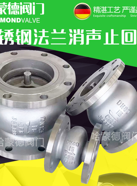 不锈钢304/316法兰式消声消音止回阀HC41X-16PDN40 65 80 100 150