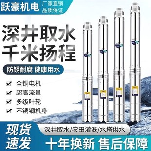 德国进口不锈钢深井泵220v家用井用抽水机高扬程大流量高压灌溉喷