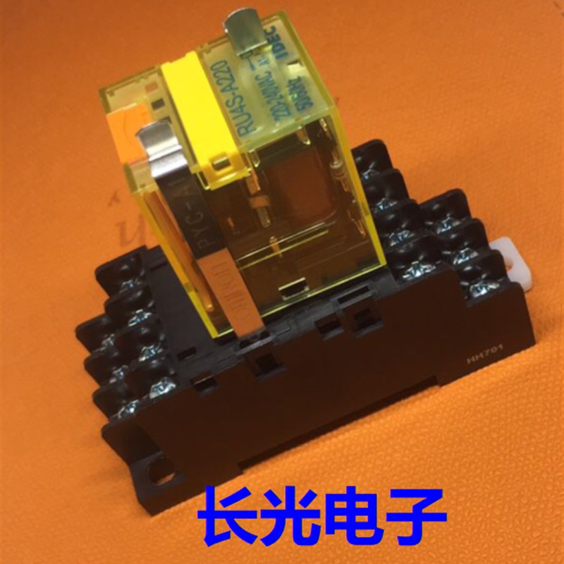 IDEC原装日本和泉RU2S-A220继电器AC220V带底座挂钩卡扣挂勾一套