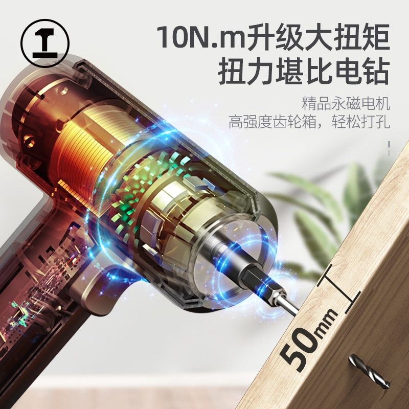 绿林能工电动螺丝刀小型家用充电式迷你电批电钻起子自动锂电套装