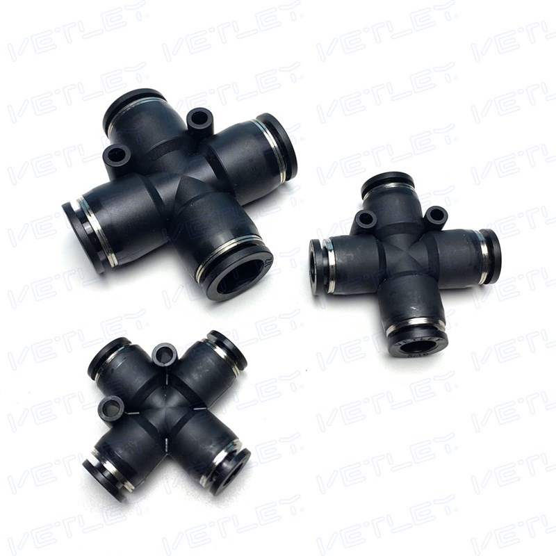 英制气动十字接头 PZA 1/4,5/16,3/8,1/2 英制四通插管气动接头