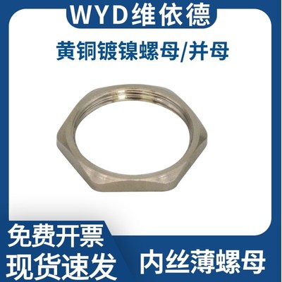 金属六角螺母根母铜镀镍锁母固定格兰头搭配使用M/G/PG内丝并母