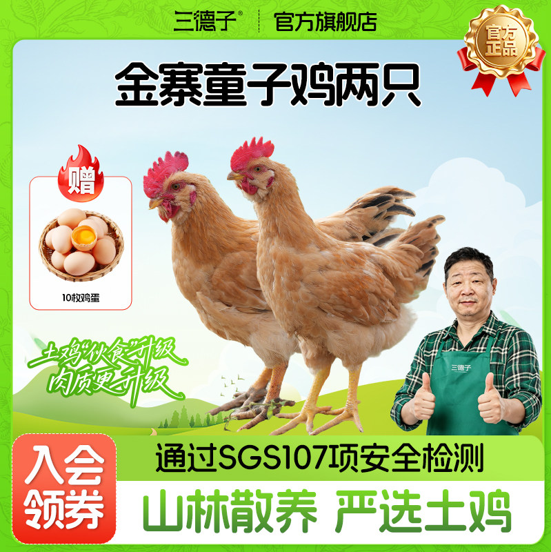 三德子好甄选【金寨童子鸡2只】买一赠一生态散养土鸡新鲜宰杀