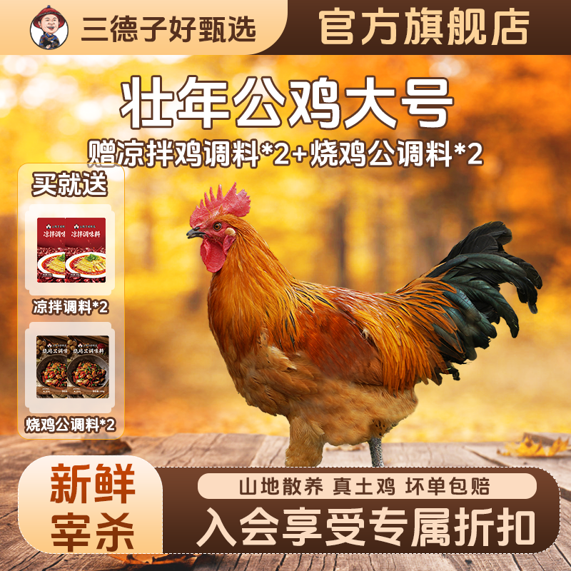 三德子好甄选 大号壮年大公鸡净重5.5-6.5斤农家散养土鸡新鲜鸡肉,水产肉类/新鲜蔬果/熟食,整鸡/整鸡制品,淘宝优惠券,粉丝福利购,淘宝优惠卷