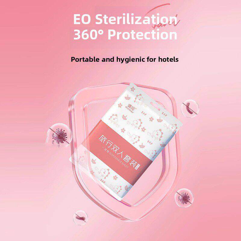 【品牌正品】酒店一次性床单被罩枕套四件套旅行旅游双人加厚床上