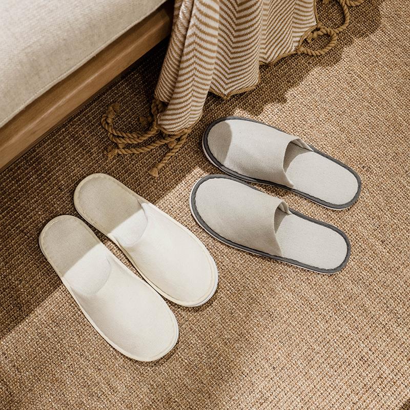 【品牌正品】十双亚麻帆布一次性拖鞋加厚酒店专用家用待客旅行便