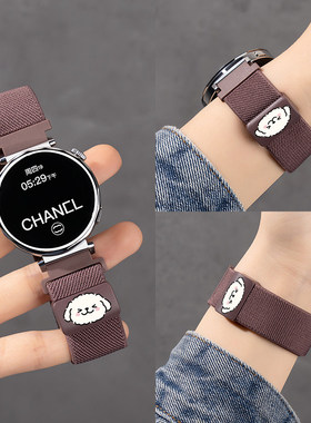 适用华为GT6表带手表gt5手表带女款watch5高级gt4新款gt3智能pro腕表编织gt2运动女士秋冬gt女生磁吸尼龙红色