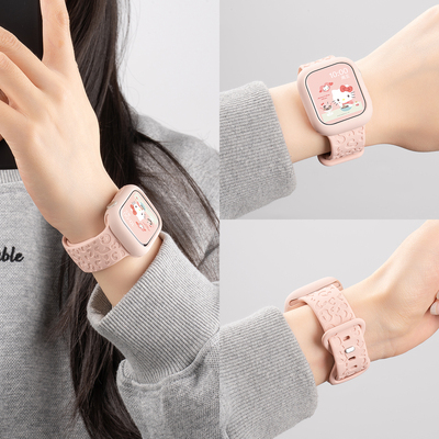 适用iwatchs10豹纹运动硅胶表带