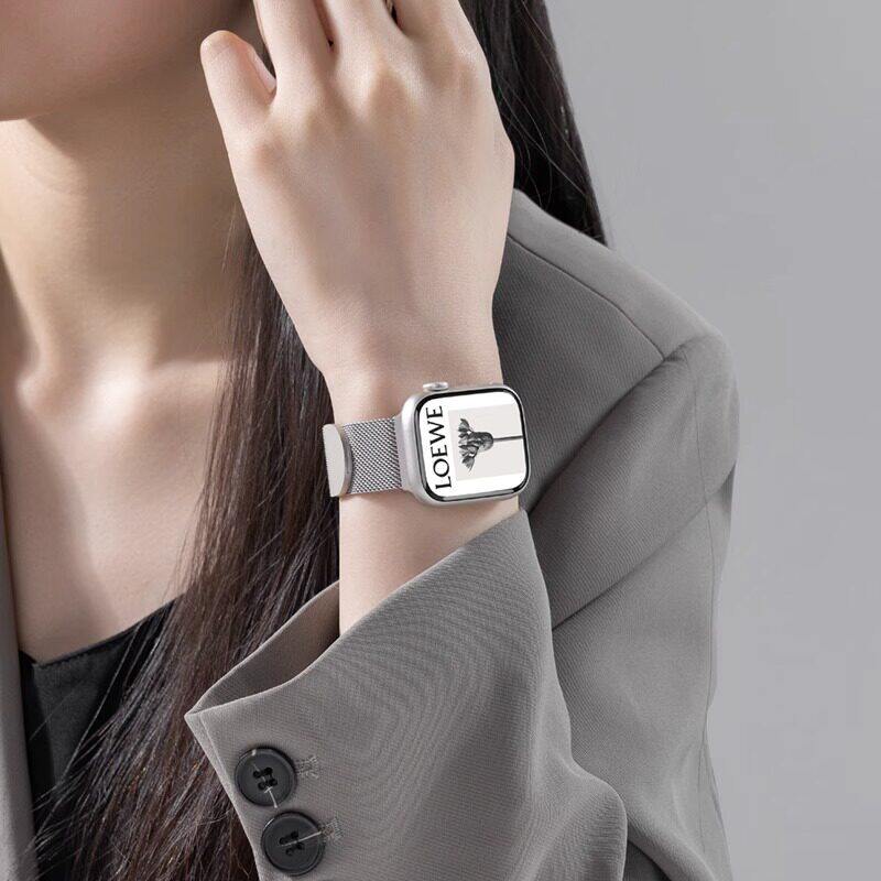 美派适用iwatch11表带S11苹果S10手表s9米兰S8尼斯Applewatch8金属S7磁吸SE3运动7高级ultra女watchs腕带7男
