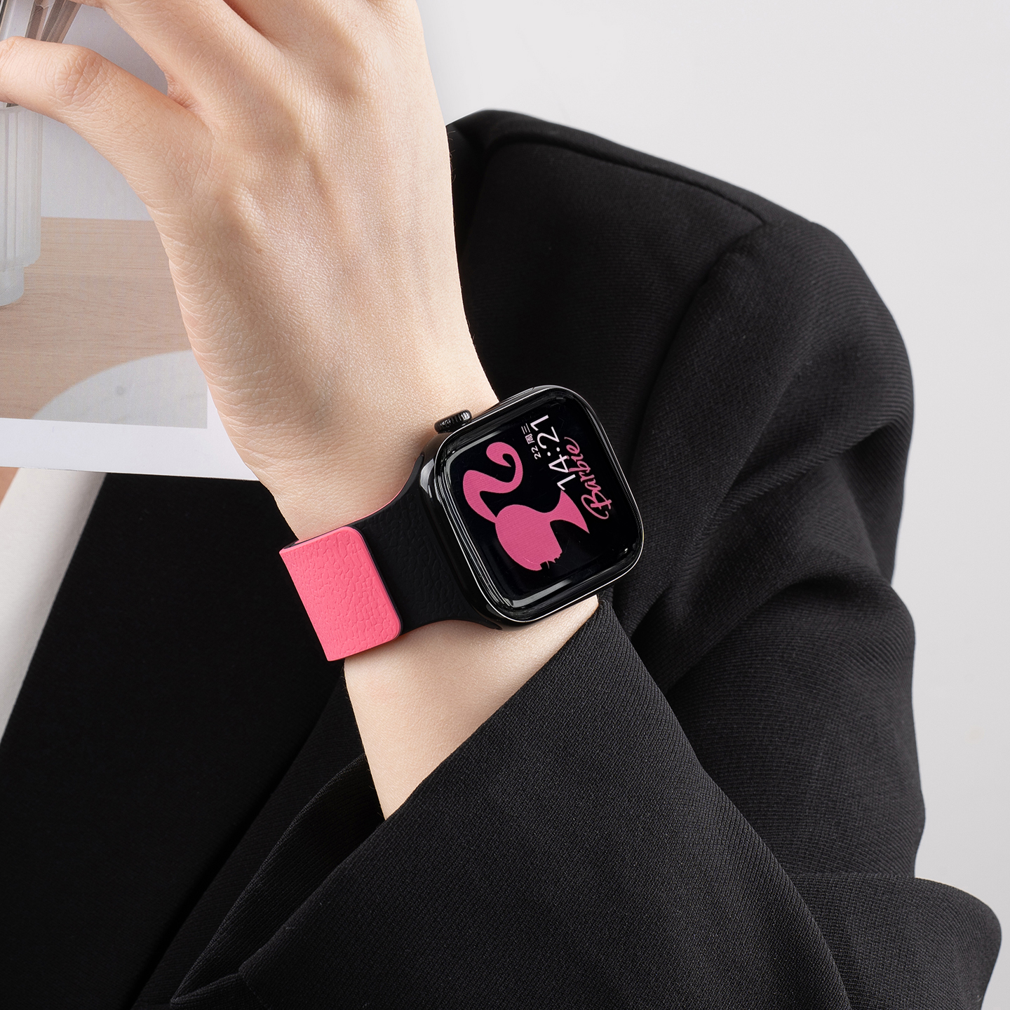 美派适用iwatch撞色磁吸硅胶表带