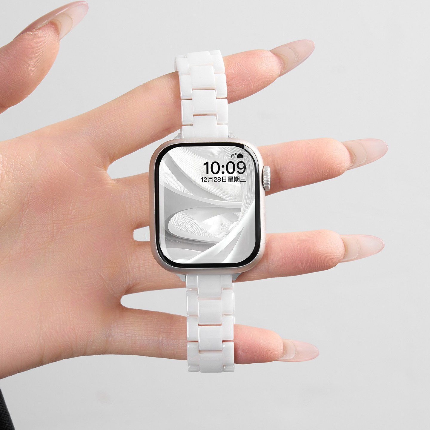 美派适用iwatch11表带S11苹果S10手表applewatch9小蛮腰陶瓷S8新款高级感7女款时尚运动SE3夏天创意智能