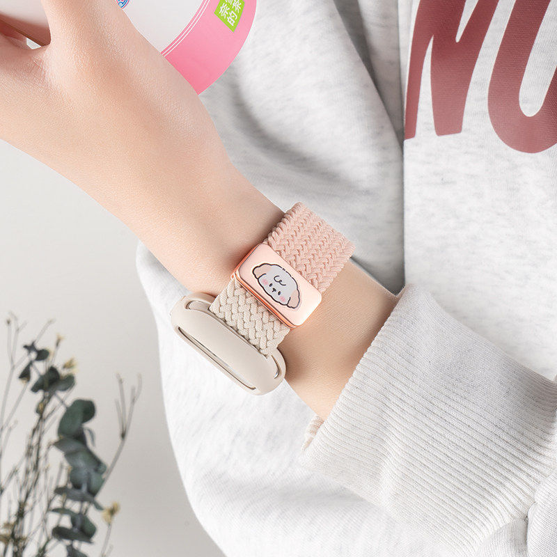 美派适用苹果S10手表iwatch11表带applewatch9编织尼龙S9新款女生10夏天磁吸腕带高级硅胶壳创意运动智能时尚