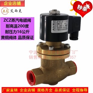 耐压1.6MPA6分 ZCZ 200度全铜线圈 15蒸汽电磁阀 AC220V 铜高温阀
