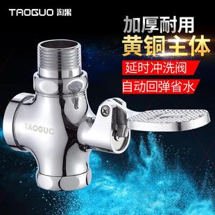 蹲便器冲水阀 淘果脚踏式 脚踏阀大便冲洗阀厕所便池脚踩延时器阀