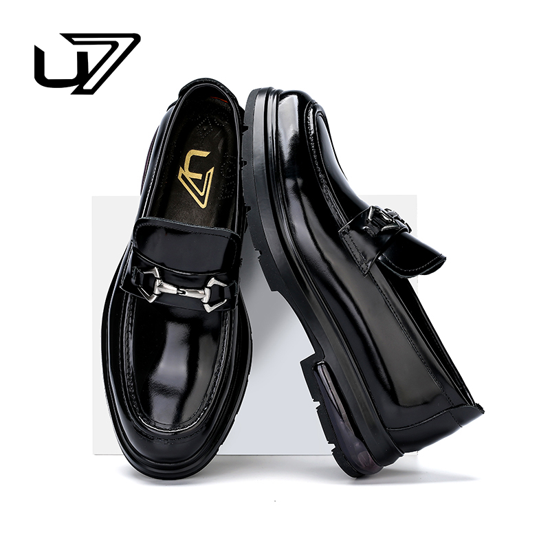 U7头层牛皮透气气垫皮鞋