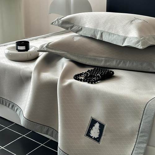 纯色冰丝凉席三件套床席可机洗水洗折叠夏季席子软垫子空调席夏天