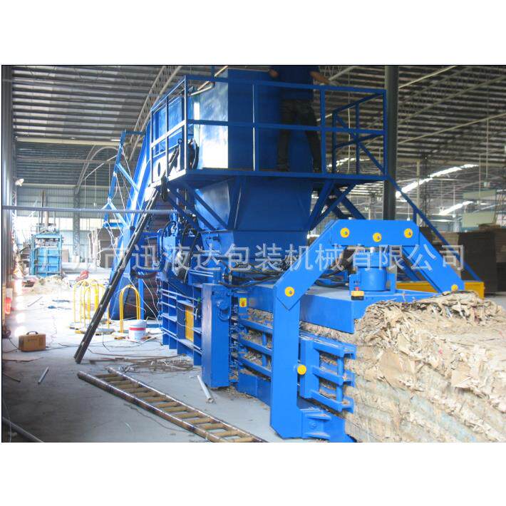 高效热销60吨废纸塑料薄膜超诺纸箱纸皮棕榈丝全自动卧式打包机