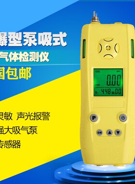 泵吸式氧气氢气硫化氢氯化氢二氧化碳磷化氢检测仪便携浓度报警器