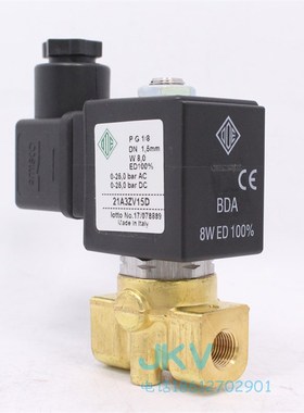 意大利ODE电磁阀常开21A3ZV15D黄铜丝扣微型电磁开关水阀1分AC24V
